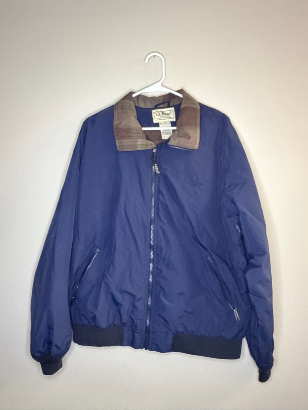 Vintage 90s LL bean Blue Men’s Harrington jacket Size Large Nylon